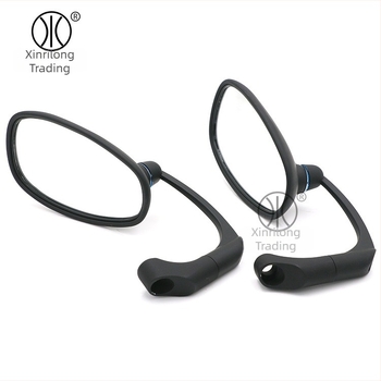 Oglindă retrovizoare pentru motocicletă HP-J003, oglindă plană, 12V, carcasă din ABS+aluminiu, oglindă din sticlă, compatibilă cu ghidoane de 8mm sau 10mm