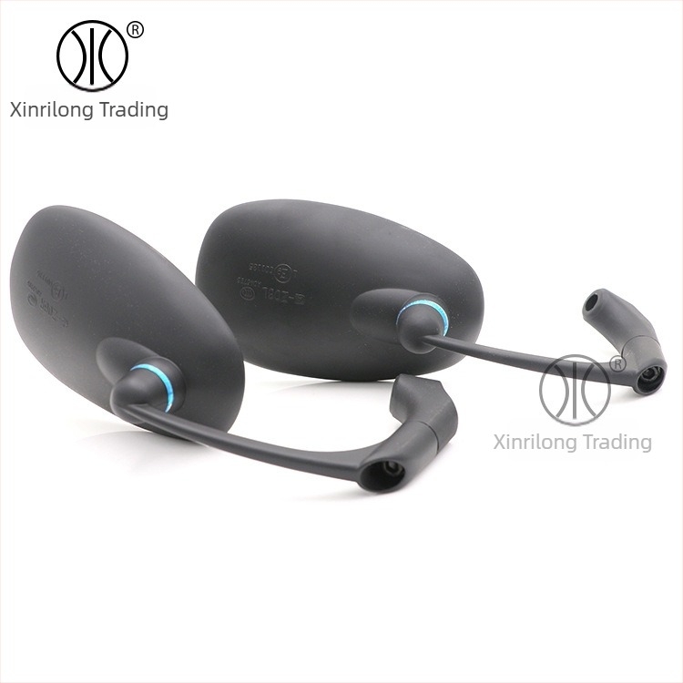 Oglindă retrovizoare pentru motocicletă HP-J003, oglindă plană, 12V, carcasă din ABS+aluminiu, oglindă din sticlă, compatibilă cu ghidoane de 8mm sau 10mm