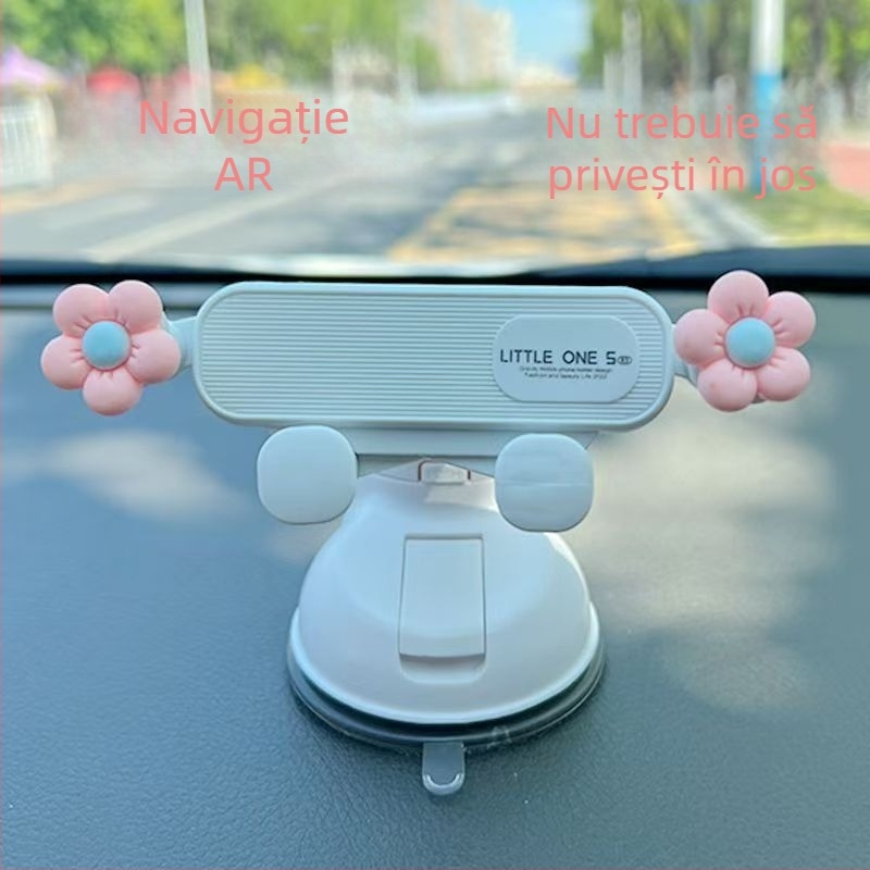 Suport de telefon pentru mașină cu ventuză, universal, fără baterie, design desen animat