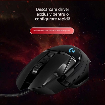 Mouse de gaming G502, cablu USB, senzor optic 5600 DPI, 7 butoane, ergonomic