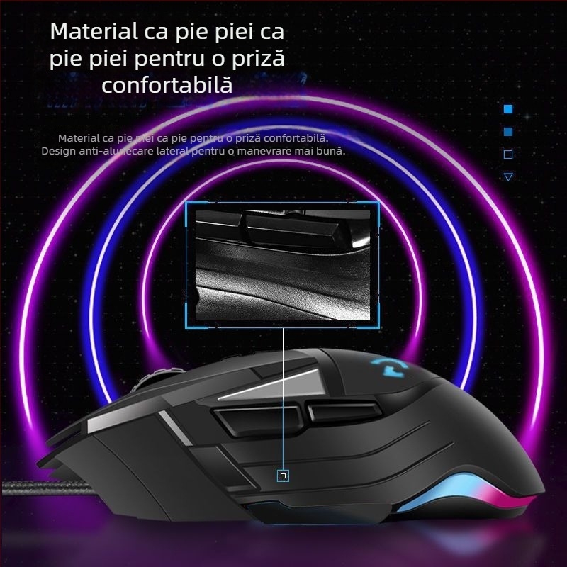 Mouse de gaming G502, cablu USB, senzor optic 5600 DPI, 7 butoane, ergonomic
