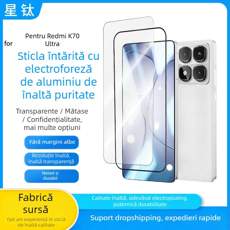 Protecție ecran Redmi K70 Ultra din sticlă securizată – finisaj mat, protecție a intimității, claritate HD