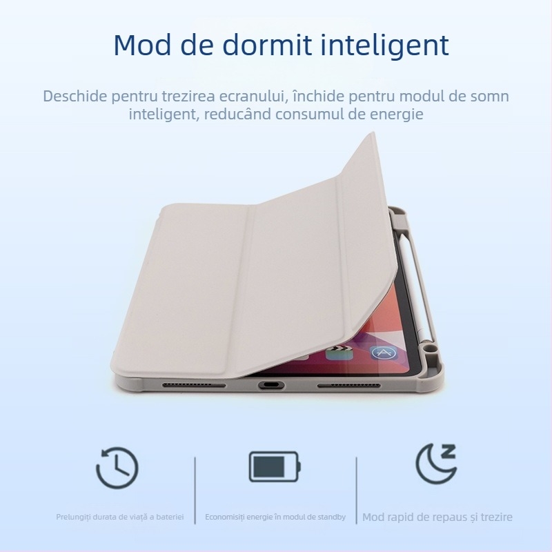 Husă din silicon pentru iPad, subțire și ușoară, capac flip cu suport magnetic, somn automat, pentru Apple iPad (mai multe modele)