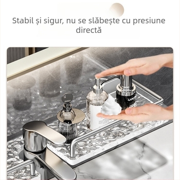 Raft de baie din aliaj de aluminiu, montaj fără găuri, finisaj sablat cu nisip, încărcare 40 Jin, un singur raft