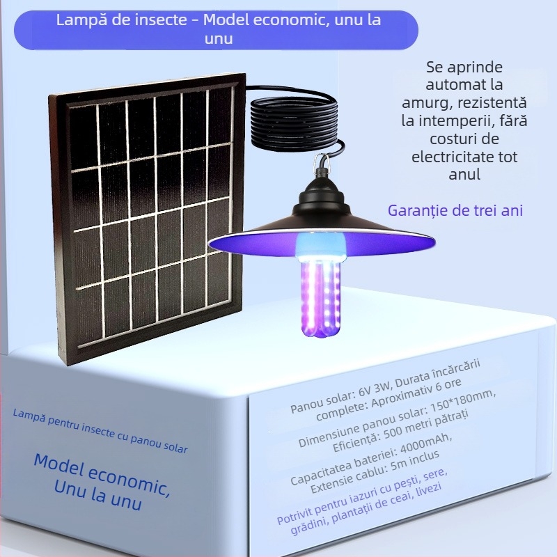 Lampă lipicioasă pentru țânțari, exterior, acoperire 10 m², funcționare electrică manuală, fără baterie