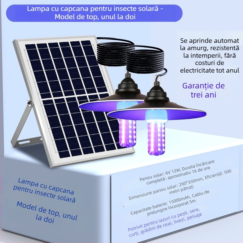 Lampă lipicioasă pentru țânțari, exterior, acoperire 10 m², funcționare electrică manuală, fără baterie