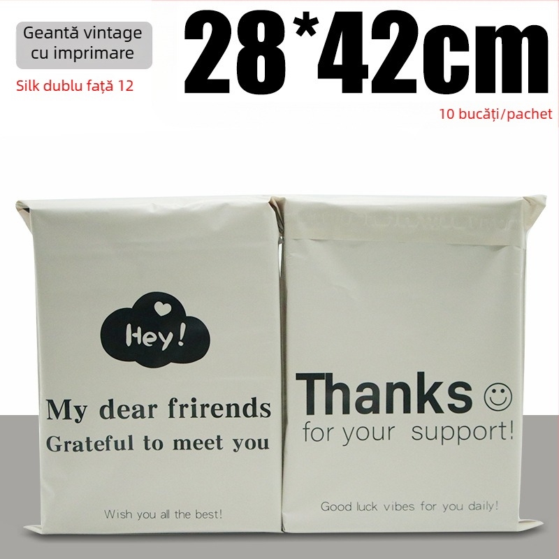 Saci expres îngroșați, cu imprimare în engleză, cu logo, impermeabili, ambalaj PE pentru haine