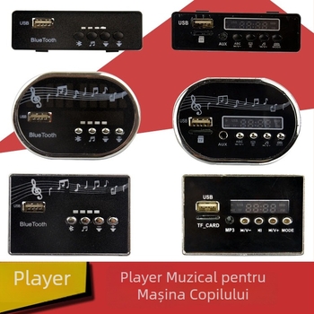 Placă muzicală pentru mașinuța electrică a copiilor cu MP3 player, cip muzical și placă de circuit (carcasă din plastic)