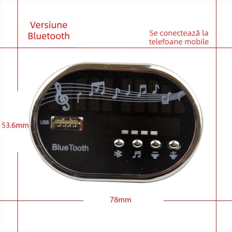 Placă muzicală pentru mașinuța electrică a copiilor cu MP3 player, cip muzical și placă de circuit (carcasă din plastic)