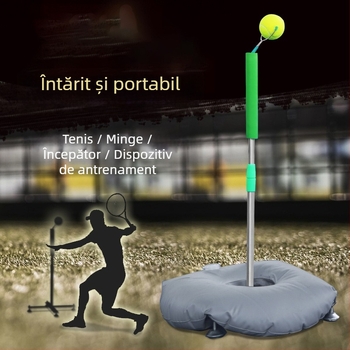 Antrenor portabil de tenis pentru antrenament solo, cu bază încărcată — Xu Kasi; Materiale: oțel inoxidabil, PVC; Categoria: Tenis; Potrivit pentru: echipament de fitness, tenis și alte jocuri cu mingi