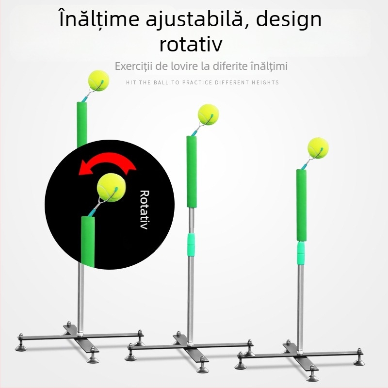 Antrenor portabil de tenis pentru antrenament solo, cu bază încărcată — Xu Kasi; Materiale: oțel inoxidabil, PVC; Categoria: Tenis; Potrivit pentru: echipament de fitness, tenis și alte jocuri cu mingi