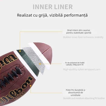 Fotbal american – minge de joc standard, material PP, cusută la mașină, categorie rugby, fără personalizare