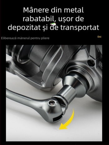 Hui Diao Mulineta de Spinning din metal, tambur înclinat, mâner interschimbabil stânga/dreapta, pentru pescuit marin
