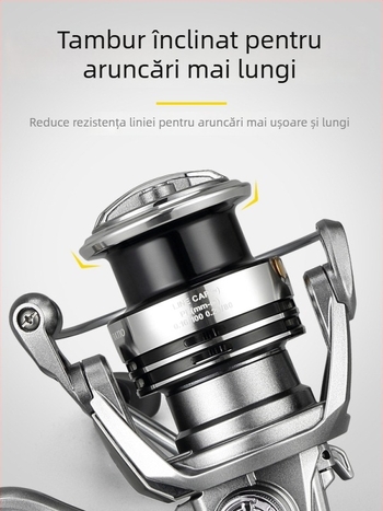 Hui Diao Mulineta de Spinning din metal, tambur înclinat, mâner interschimbabil stânga/dreapta, pentru pescuit marin