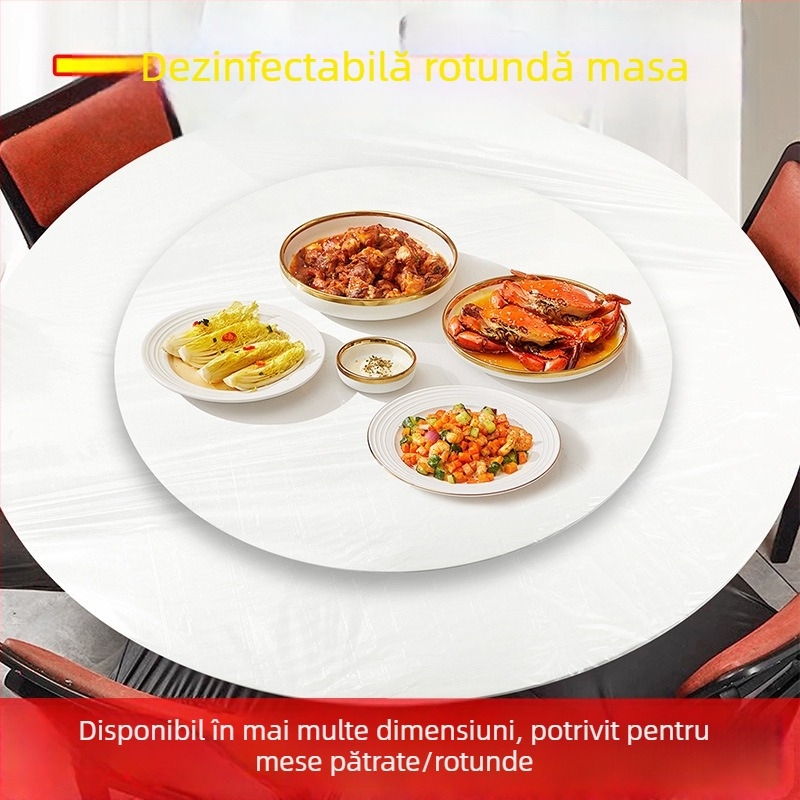 Față de masă circulară, de unică folosință din PE, impermeabilă la apă și la ulei, stil modern minimalist