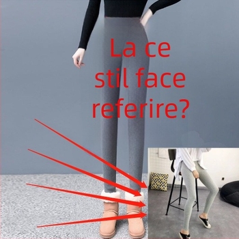 Pantaloni din velur cu fleece căptușire pentru iarnă, amestec gros de poliester, croială elastică strâmtă