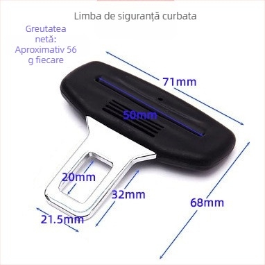 Inserție de blocare pentru centura auto cu limbă bayonet – oțel 45 gauge, greutate 54 g, model 6668, imprimare logo disponibil