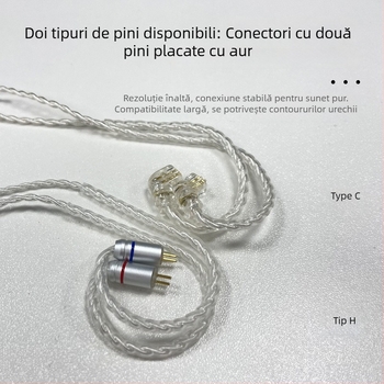 Nd 10-1 Cablu audio, nucleu din cupru fără oxigen, fir placat cu argint, 2 pini, țesut manual, 0.78 mm