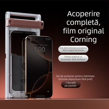 Protecție ecran din sticlă temperată pentru Apple 16Pro, acoperire completă, anti-spionaj, anti-amprentă, rezistent la praf, HD, montaj rapid
