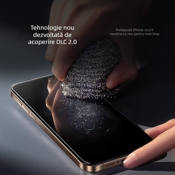 Protecție ecran din sticlă temperată pentru Apple 16Pro, acoperire completă, anti-spionaj, anti-amprentă, rezistent la praf, HD, montaj rapid