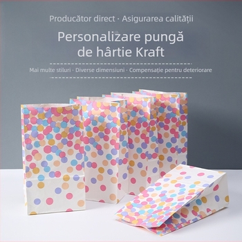 Geantă de cadouri din hârtie Kraft, cu bază pătrată, ambalare universală, cu siglă imprimată