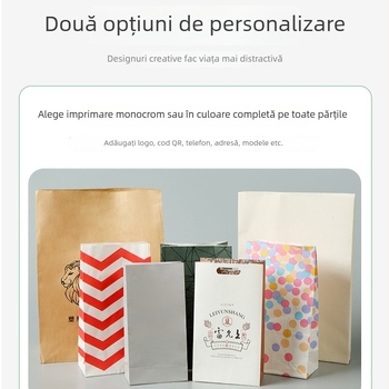 Geantă de cadouri din hârtie Kraft, cu bază pătrată, ambalare universală, cu siglă imprimată