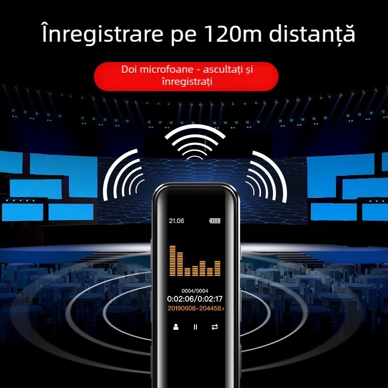 Înregistrator vocal profesional G1 cu reducere a zgomotului – înregistrare WAV, 24h capacitate, microfon dual, USB 2.0, carcasă metalică