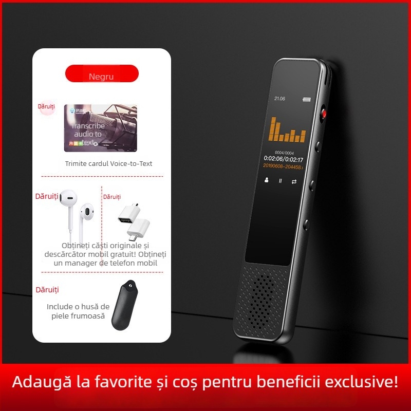 Înregistrator vocal profesional G1 cu reducere a zgomotului – înregistrare WAV, 24h capacitate, microfon dual, USB 2.0, carcasă metalică
