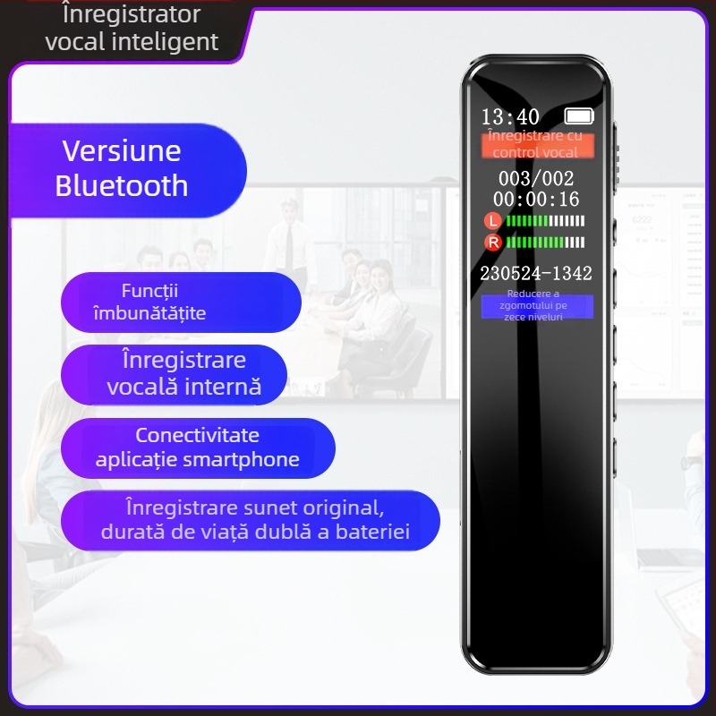Stilou de înregistrare cu reducere a zgomotului, conversie voce în text, conectivitate Bluetooth