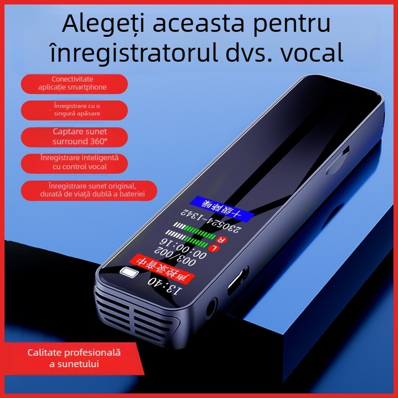 Stilou de înregistrare cu reducere a zgomotului, conversie voce în text, conectivitate Bluetooth