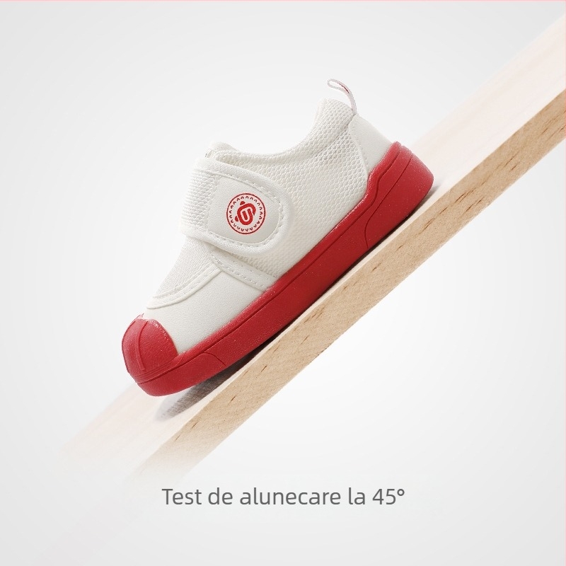 Pantofi de copii din pânză cu Velcro, talpă din cauciuc antiderapant pentru interior, partea superioară din pânză, branț EVA, căptușeală din bumbac, respirabili, broderie casual