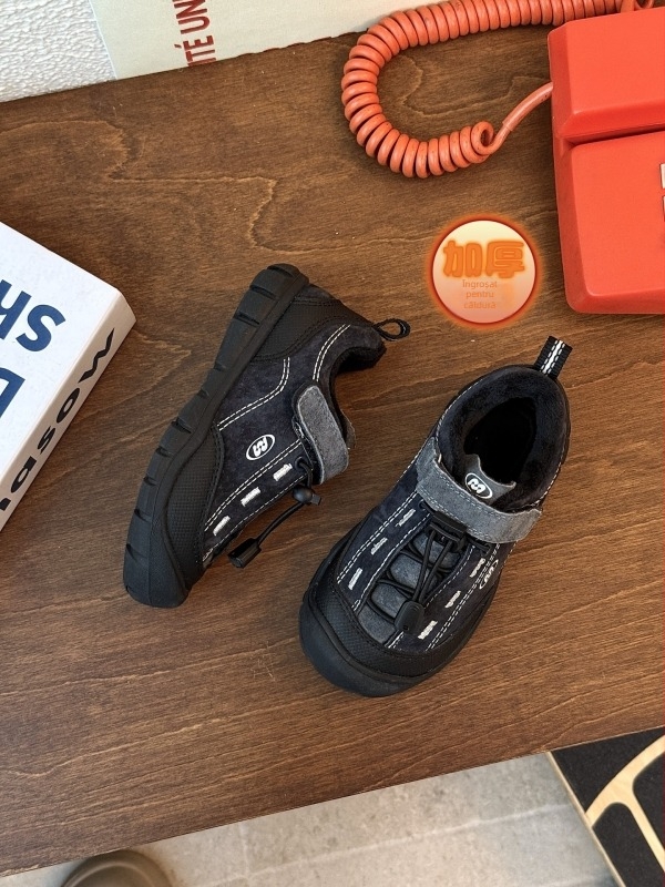 Încălțăminte de drumeție pentru copii cu Velcro - talpă din cauciuc, gleznă joasă, partea superioară din piele sintetică, tălpi ergonomice