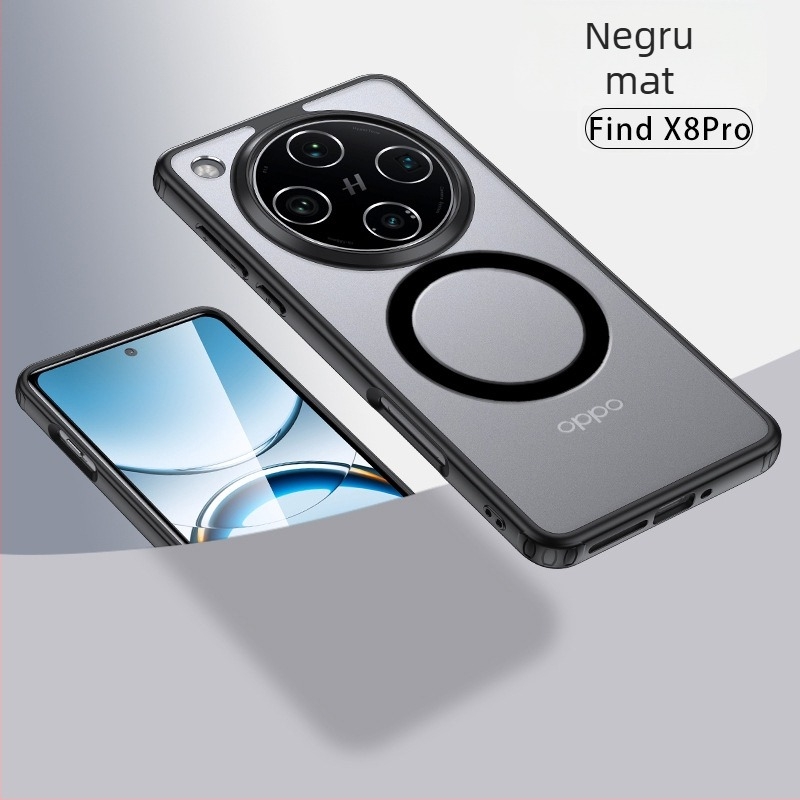 OPPO Find X8 Ultra / X8s+ husă transparentă magnetică mată pentru telefon — Material German Bayern; aderență magnetică; protecție la șoc; disipare căldură; antiamprentare