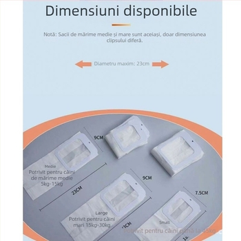 Unealtă de adunare a fecalelor de câine pentru exterior, clips pentru pungă, plastic, gură plată, grosime normală