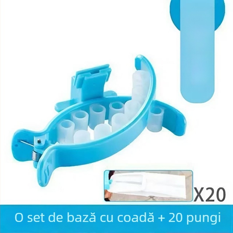 Unealtă de adunare a fecalelor de câine pentru exterior, clips pentru pungă, plastic, gură plată, grosime normală