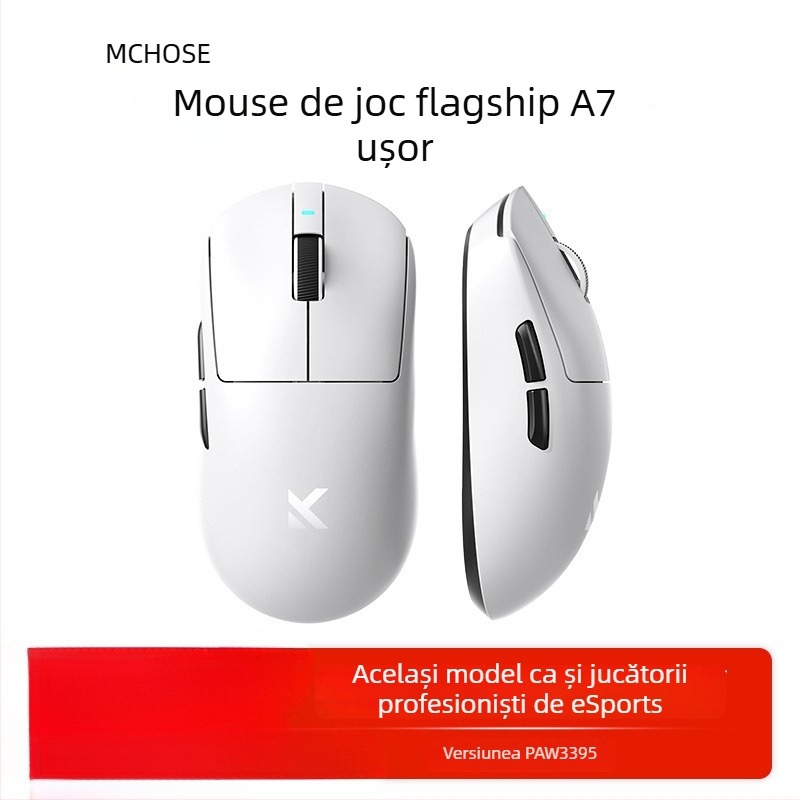 Mouse de gaming wireless cu trei moduri, Bluetooth, model A7, 42000dpi