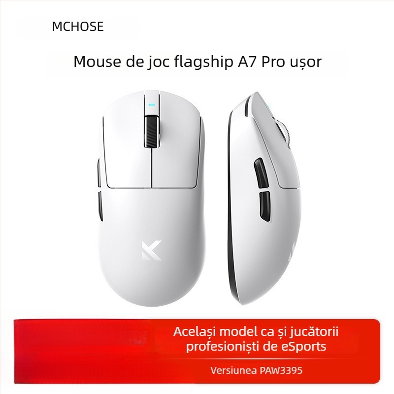 Mouse de gaming wireless cu trei moduri, Bluetooth, model A7, 42000dpi