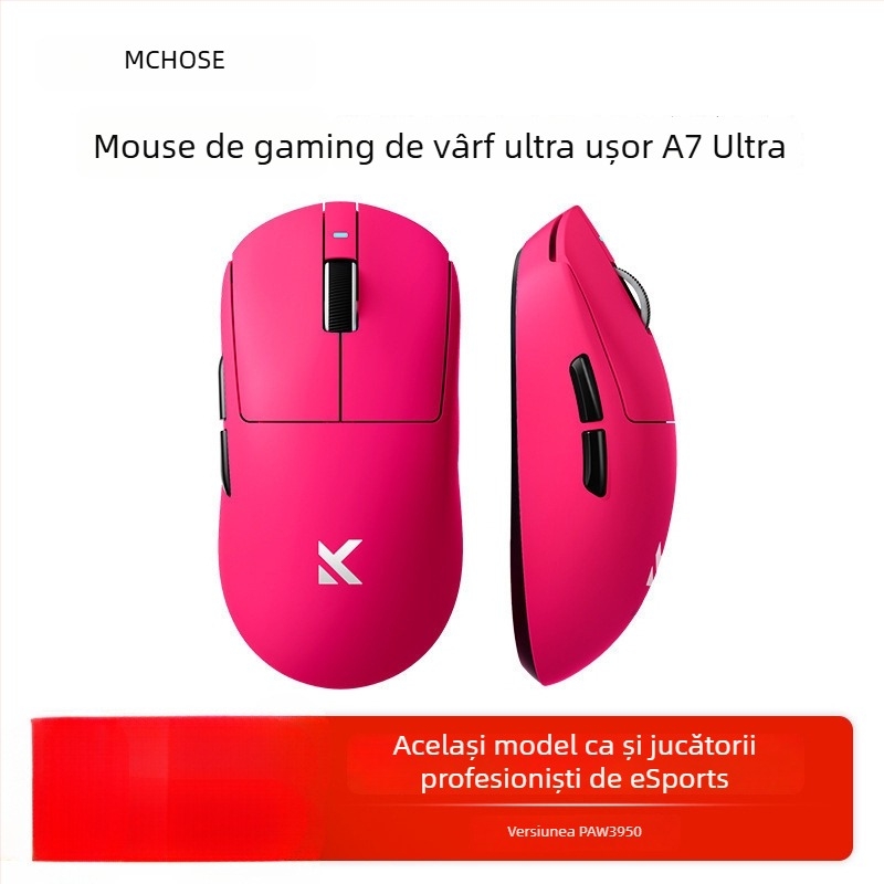 Mouse de gaming wireless cu trei moduri, Bluetooth, model A7, 42000dpi