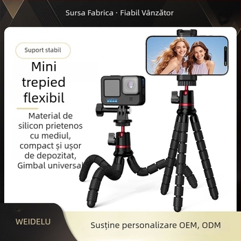 Suport pentru telefon cu trepied flexibil și Bluetooth, pentru GoPro și DJI Osmo – compatibil universal, materiale ABS/silicon/ aluminiu 5053