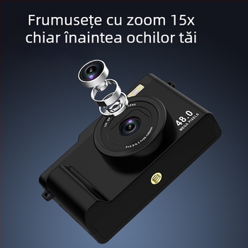 Cameră foto portabilă WiFi cu senzor CMOS dual, 1/1.8'', ecran LCD 2,4'', stocare TF, USB 2.0