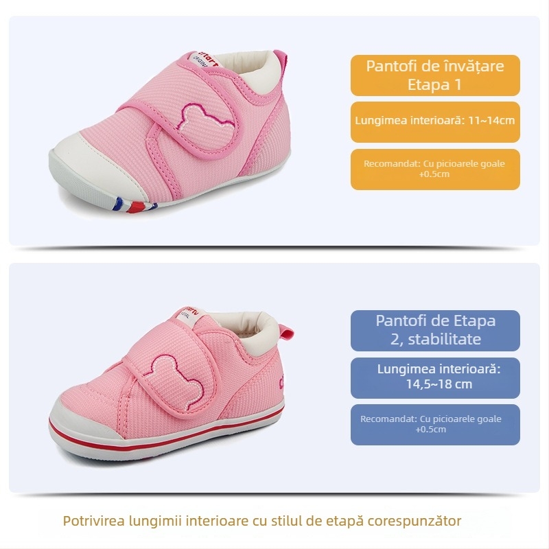 Pantofi Rabbit pentru copii mici — exterior din plasă, închidere Velcro, respirabili, antiderapant, rezistenți la uzură