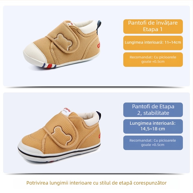 Pantofi Rabbit pentru copii mici — exterior din plasă, închidere Velcro, respirabili, antiderapant, rezistenți la uzură