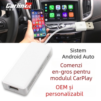 Modul infotainment auto cu Android Auto și Apple CarPlay pentru navigație auto (alimentare 5V, putere 0.4W, carcasă ABS, conectivitate USB, compatibil cu ecrane Android modificate)