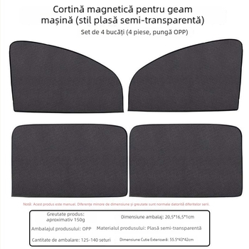 Parasolar auto pentru geam cu atașare magnetică, husă din Oxford pentru protecție solară și izolare termică, parasol lateral universal