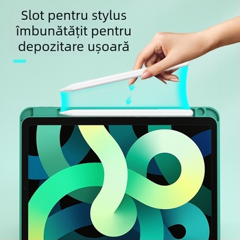 Husă cu tastatură Bluetooth și touchpad, slot pentru stilou; Material silicon, finisaj piele, disipare căldură, rezistență la uzură, protecție la cădere