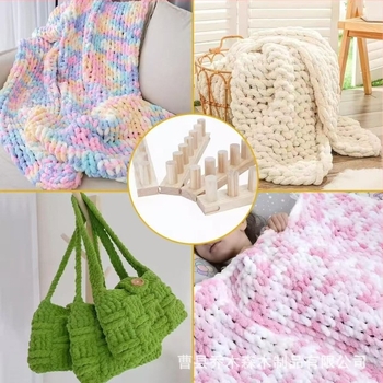 Qiaomusen Unealtă din lemn pătrată cu un singur vârf pentru DIY – Instrument multifuncțional pentru prosoape și goblen