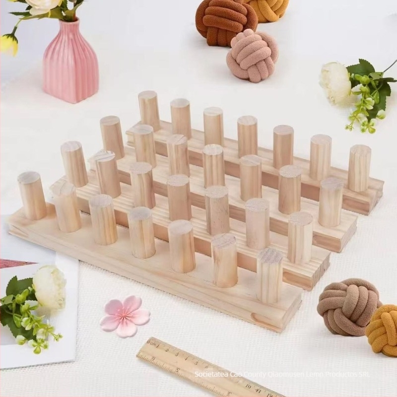 Qiaomusen Unealtă din lemn pătrată cu un singur vârf pentru DIY – Instrument multifuncțional pentru prosoape și goblen