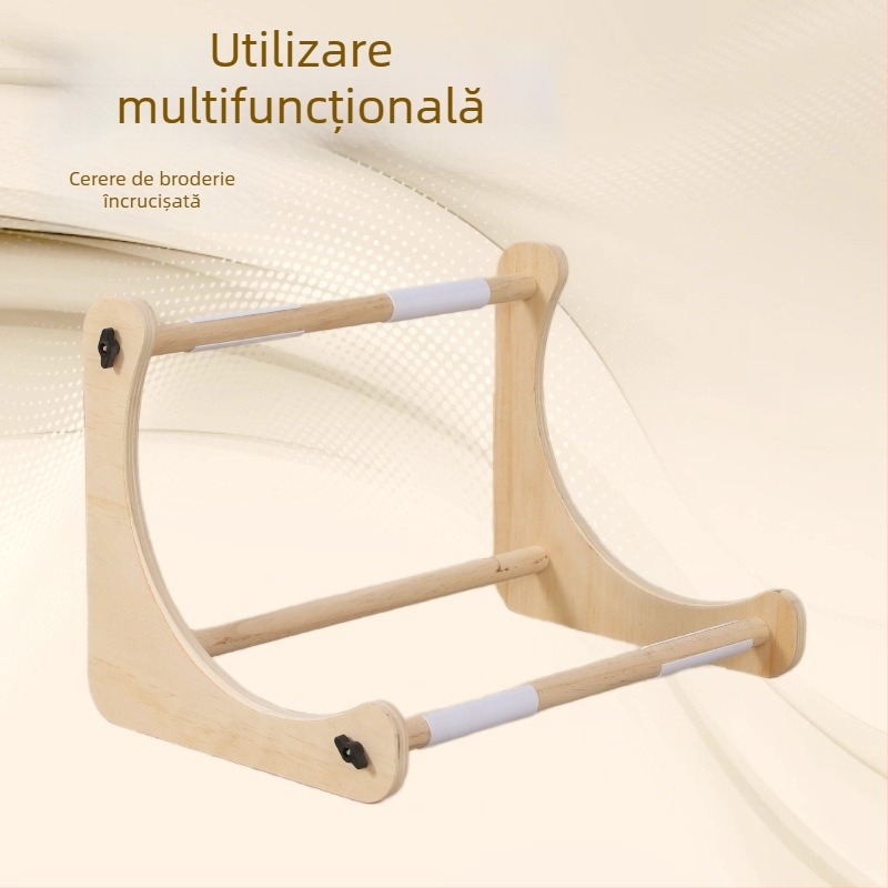 Lat de masă din lemn cu magnet reglabil pentru goblenuri, design cu inel încrucișat, pentru utilizare pe masă sau pe genunchi, mașină DIY de țesut, construcție cu 6 straturi