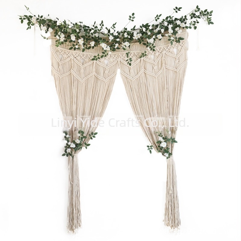 Tapiserie pentru ușă și separator de cameră; bumbac țesut manual, model în dungi, stil clasic chinezesc; cod produs 1141