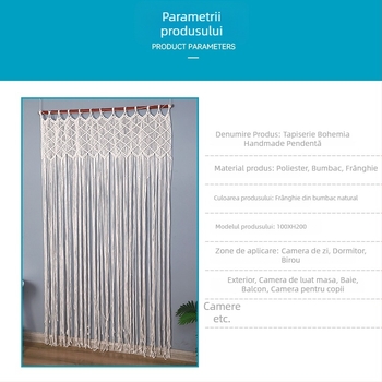 Tapiserie pentru ușă țesută manual, model cu dungi, stil Nordic, bumbac și poliester